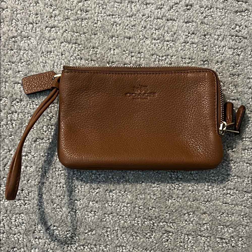 Coach Tan Leather Wristlet